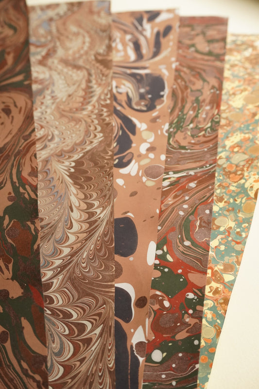 ORIGINAL MARBLED PAPERS | Svartbrun