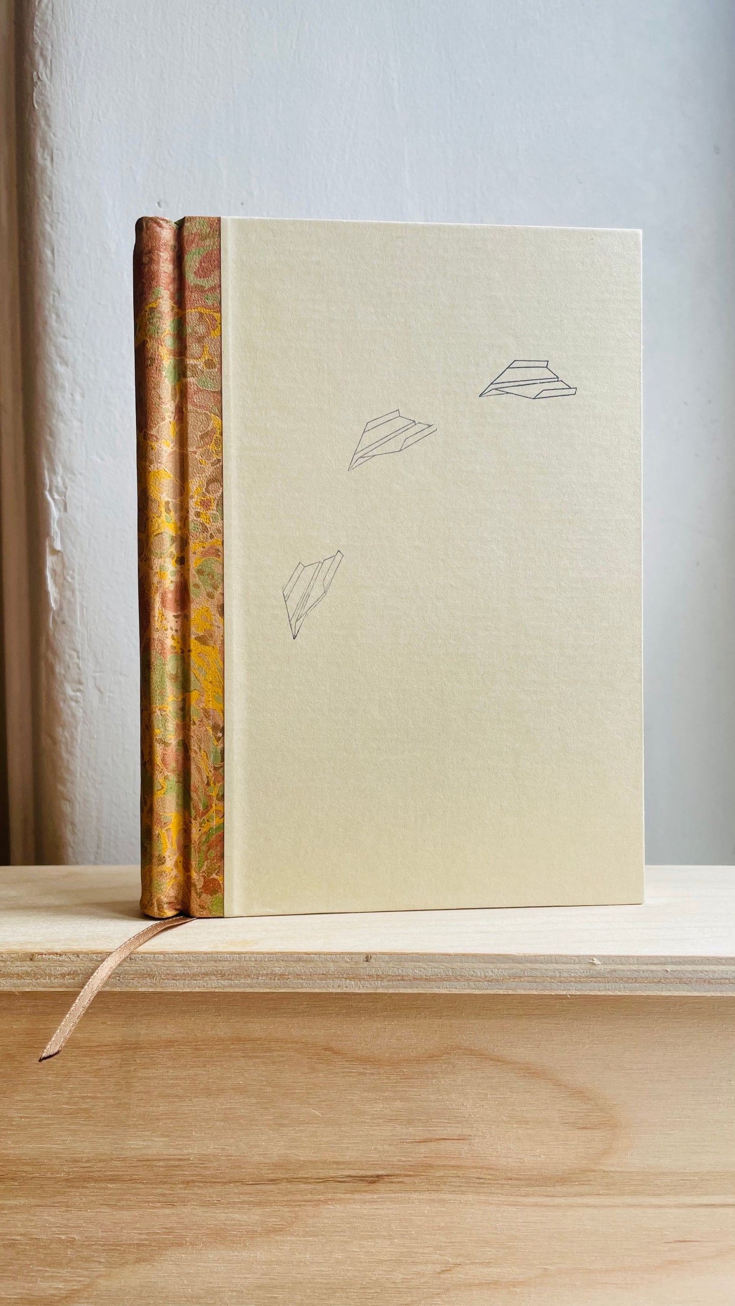 PAPER PLANES | blank notebooks, marbled leather spines | A6