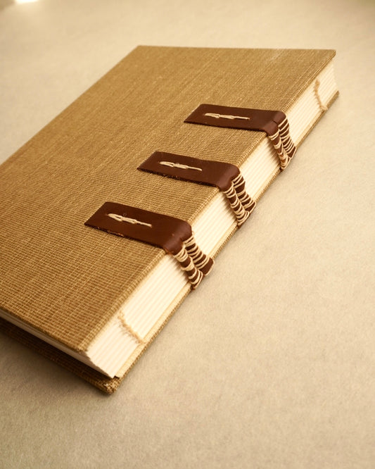 MEDIEVAL STRAPS | open spine blank notebook | A6