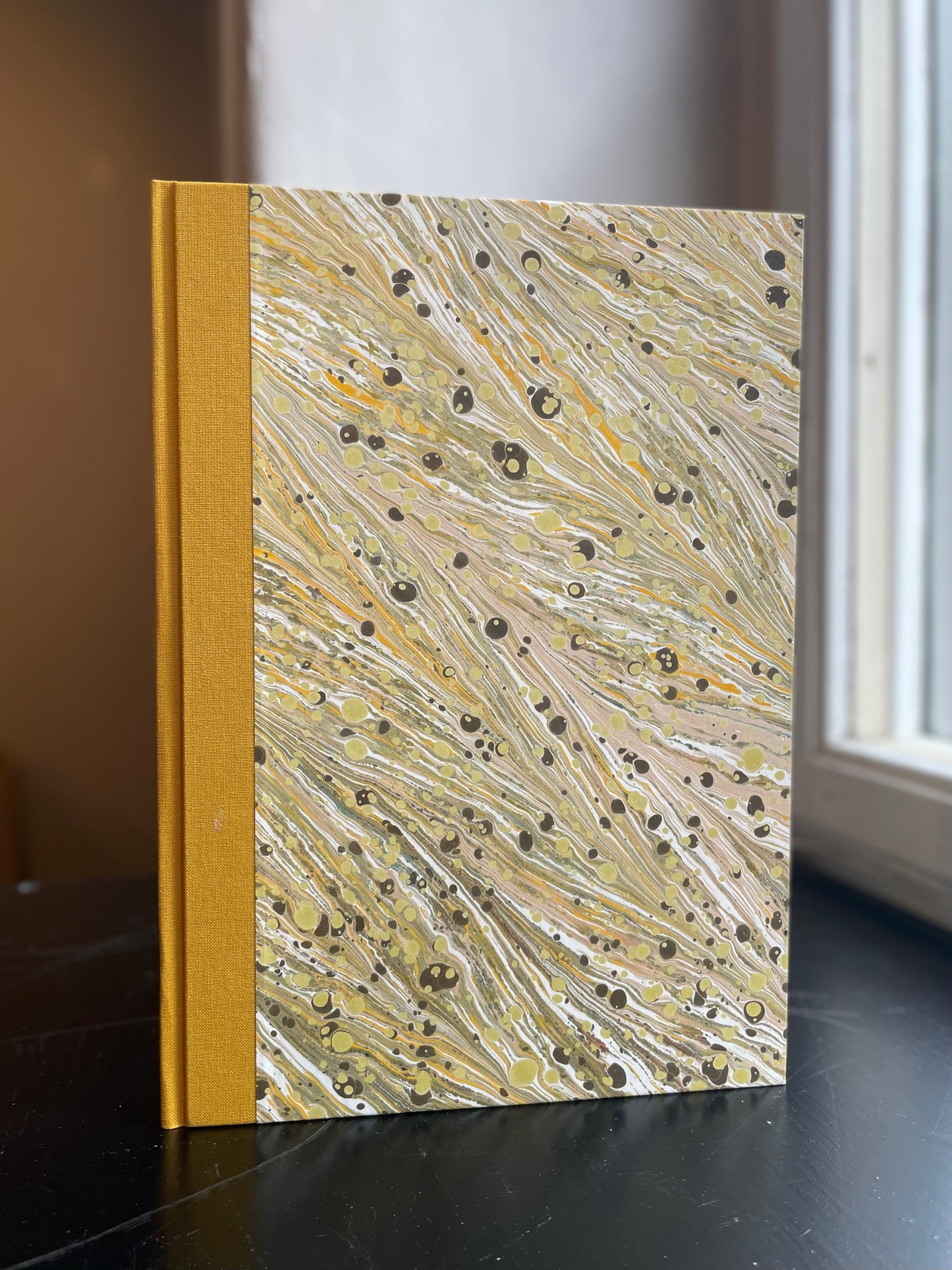 YELLOW | marbled blank notebook | A5+